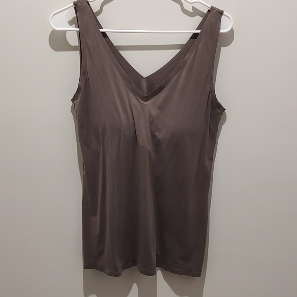 Soma (2) Enbliss Tank & Bra Lightweight Soft Fabric Nude & Brown Removable Pads - Picture 3 of 4